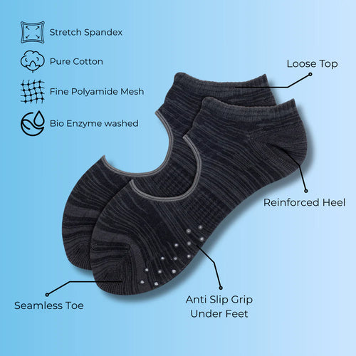 Basics Studio Grip Pack (3 Pairs) | Yoga & Pilates Socks | Anti-Slip Control