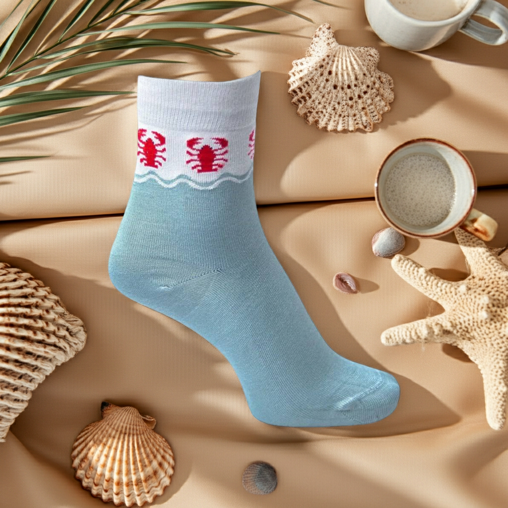 Coastline Bamboo Socks 🦀 | Breathable, Odor-Free, All-Day Comfort | Mid Calf Unisex
