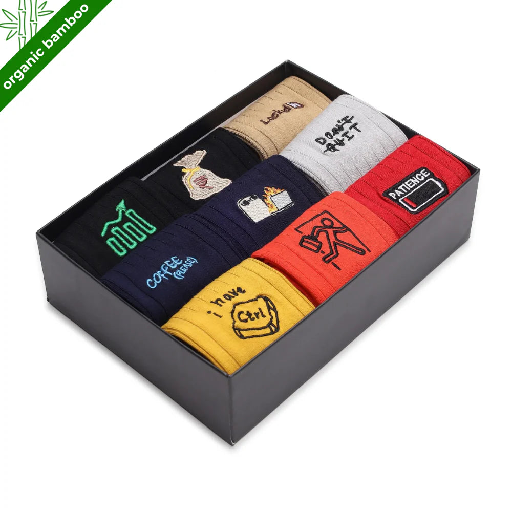 Work Mode Bamboo Socks Gift Box (Pack of 9) – Breathable, Soft & Sustainable Crew Socks | PureStep