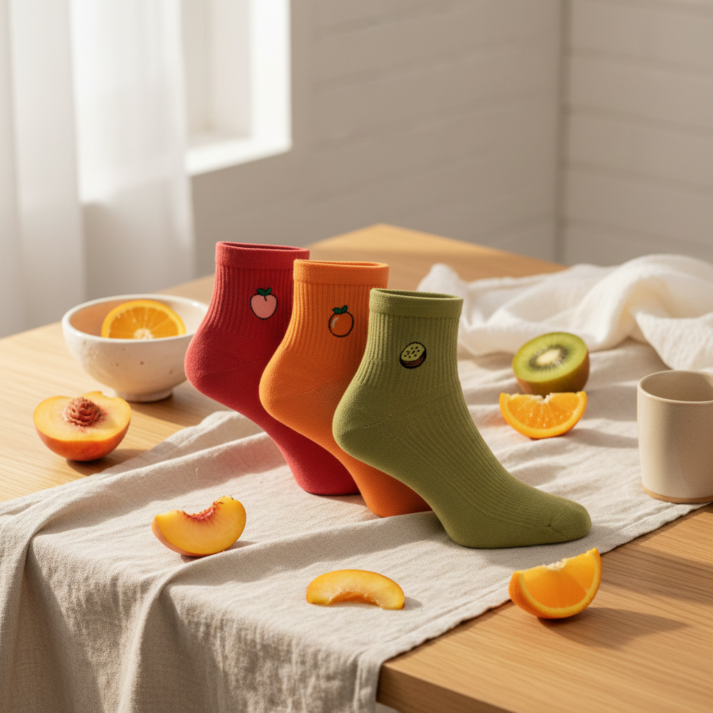 Fruit Sundae Pack – Organic Bamboo Socks (Pack of 3) | Soft, Breathable & Stylish Quarter Length Socks