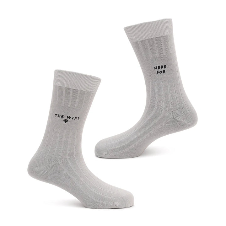 Wifi Grey Bamboo Socks  – Breathable Crew Socks for Men & Women | PureStep
