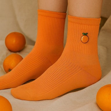 Citrus Orange Bamboo Socks | Breathable Everyday Crew Socks – PureStep