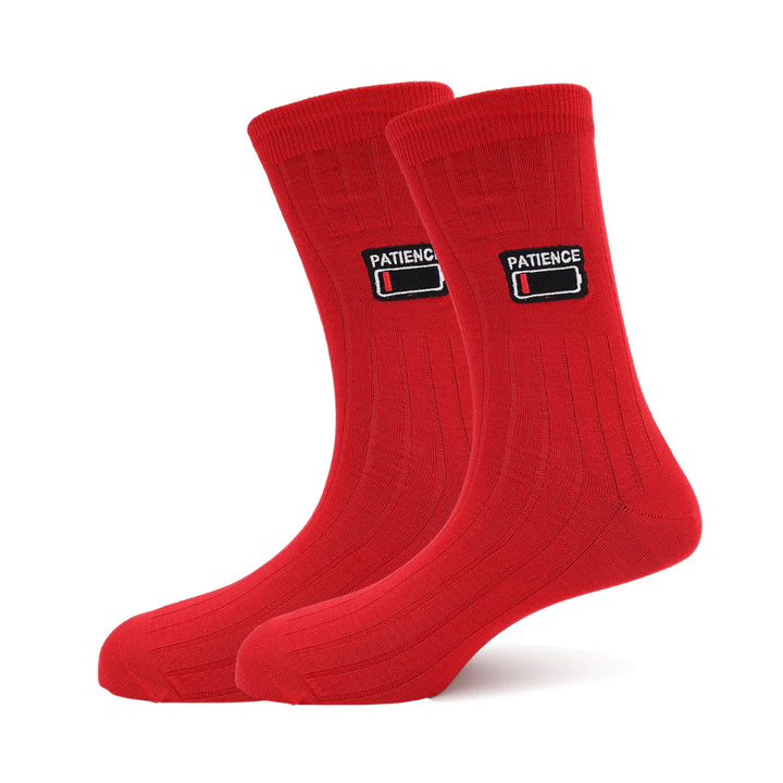 Low Battery Red Bamboo Socks – Soft Breathable Crew Socks | PureStep