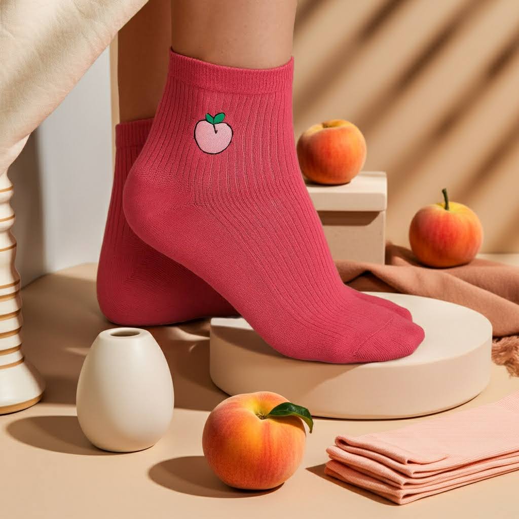 Peach Pink Bamboo Socks | Soft & Breathable Crew Socks – PureStep