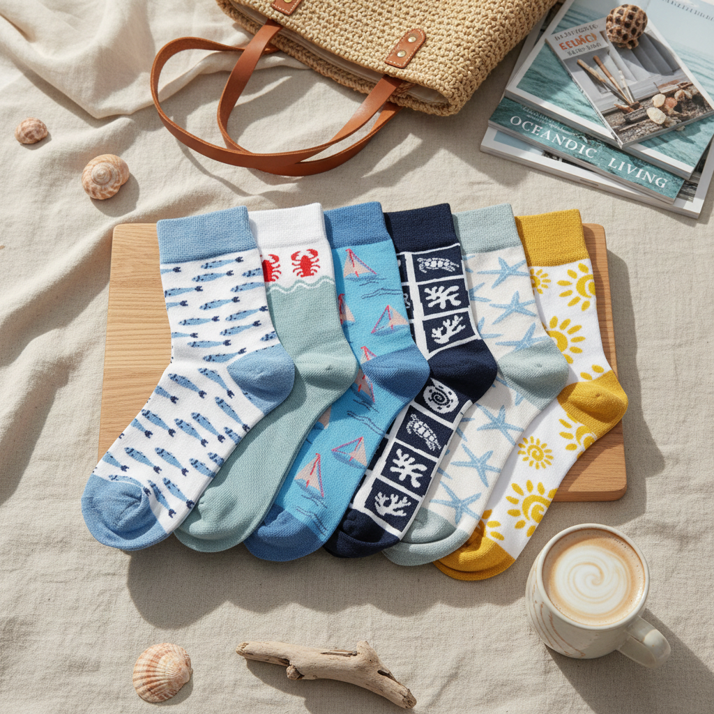 PureStep Coastal Escape – Premium Bamboo Socks (Pack of 6)