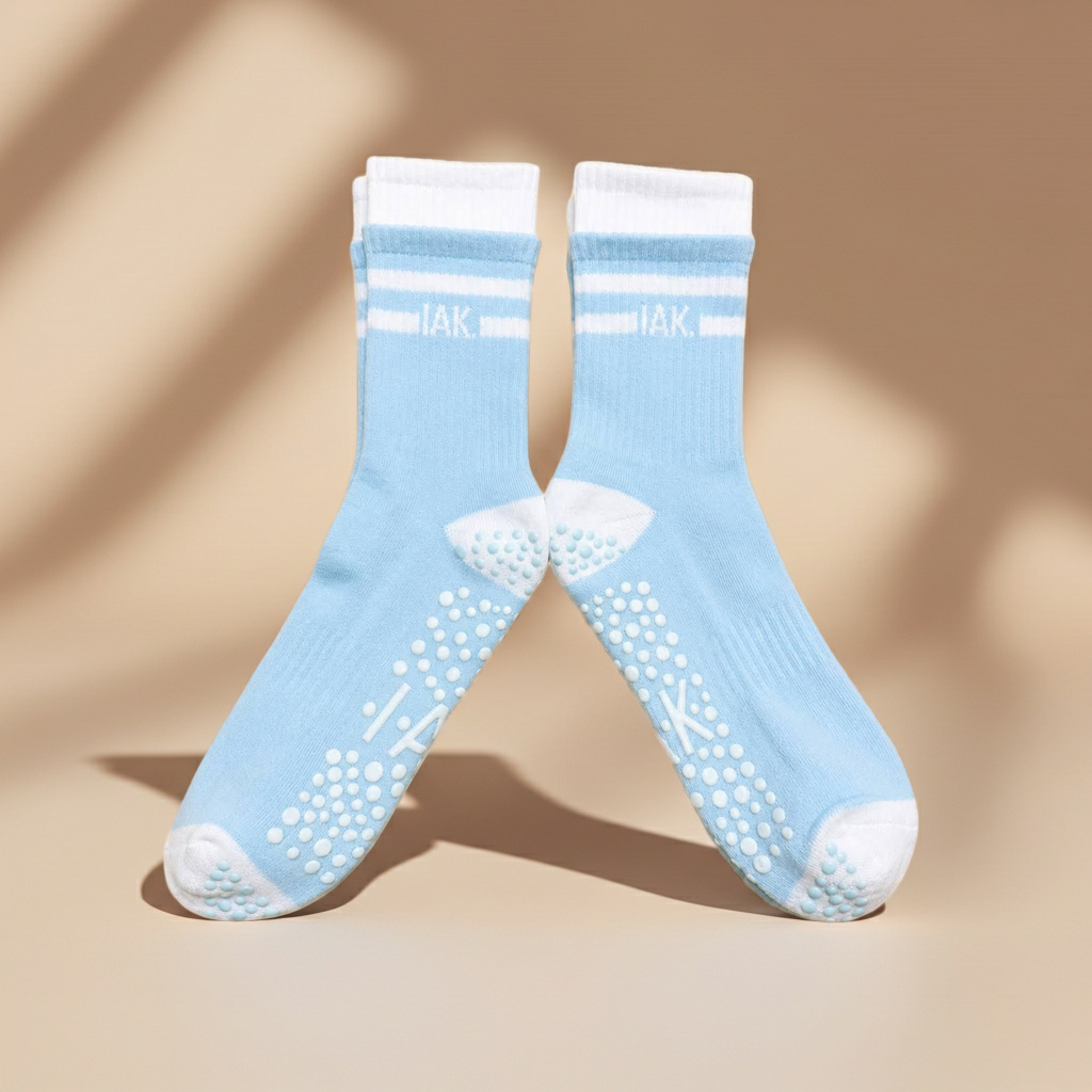 Non-Slip Crew Length Pilates & Yoga Grip Socks