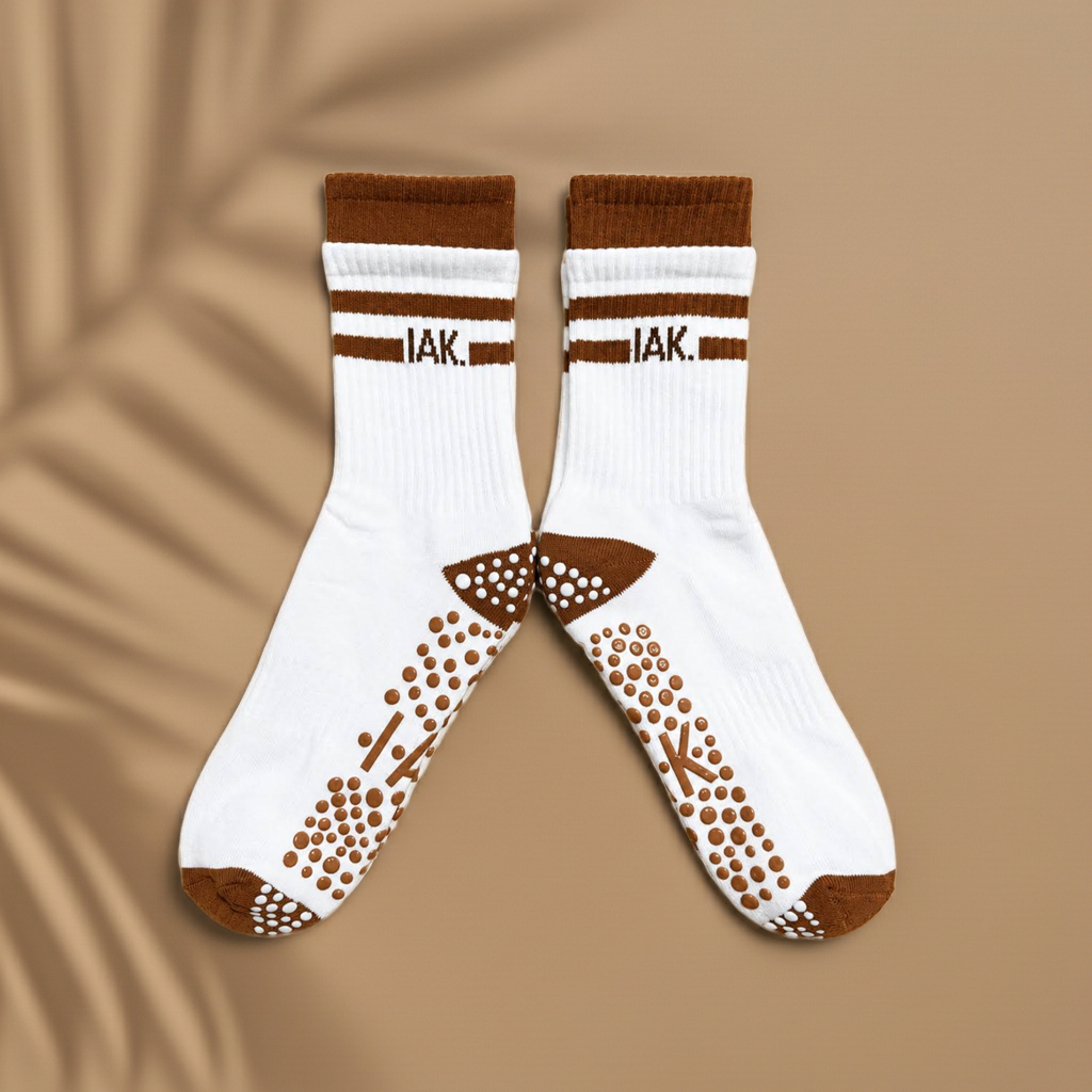 Non-Slip Crew Length Pilates & Yoga Grip Socks