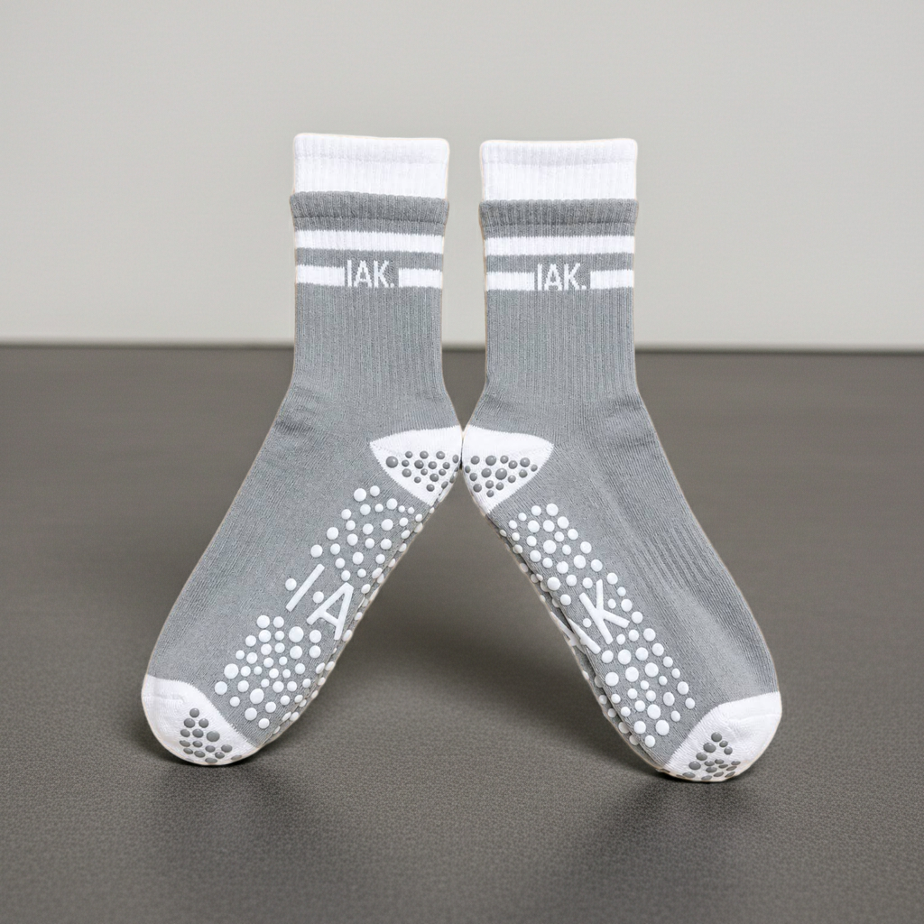 Non-Slip Crew Length Pilates & Yoga Grip Socks
