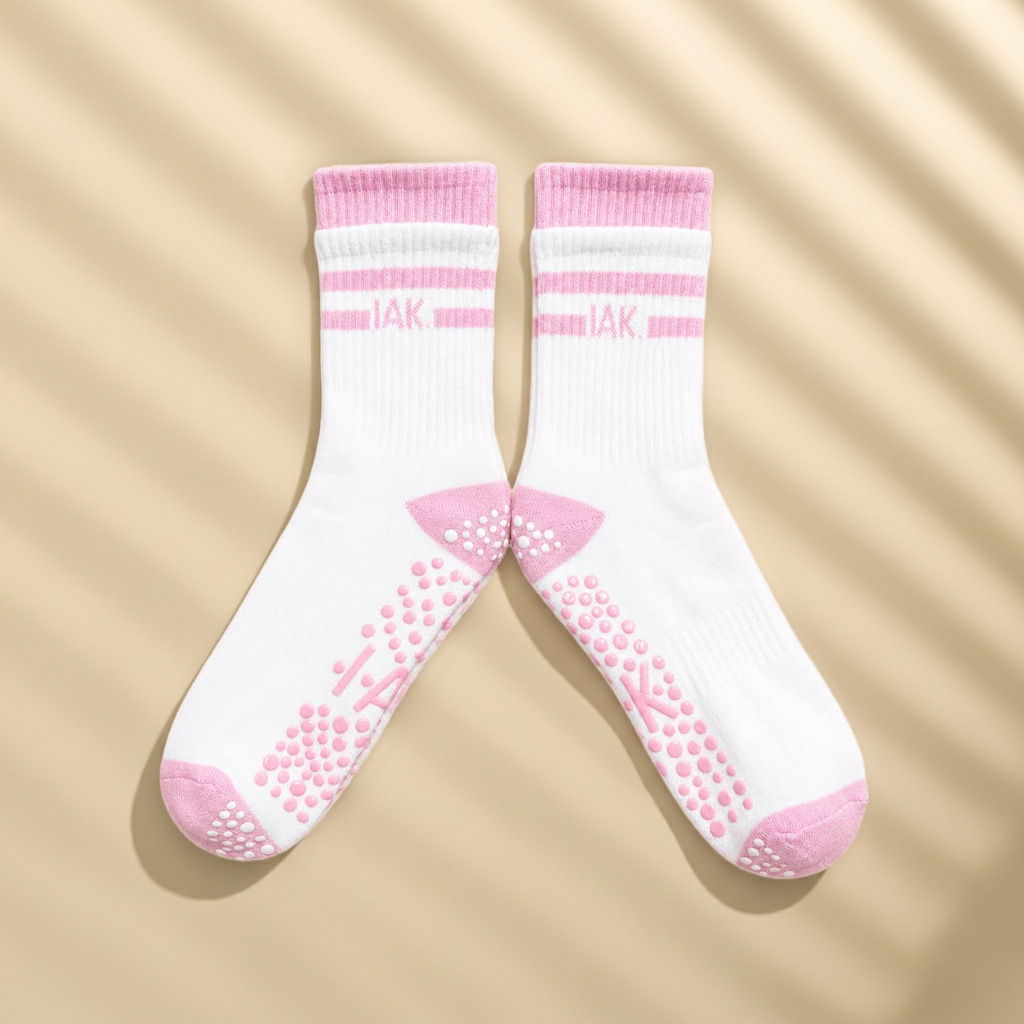Non-Slip Crew Length Pilates & Yoga Grip Socks