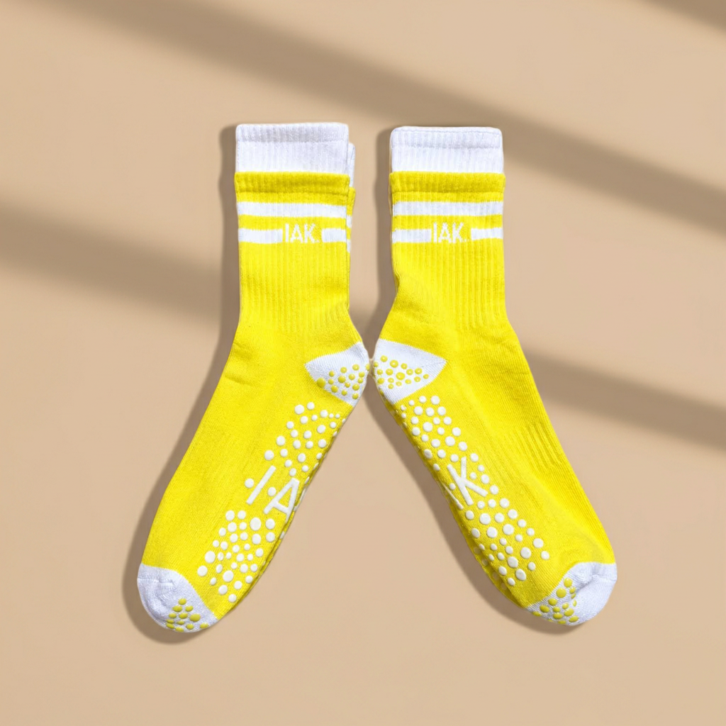 Non-Slip Crew Length Pilates & Yoga Grip Socks
