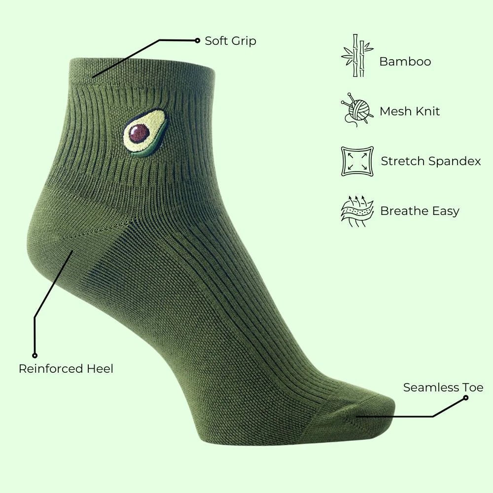 Avocado Green Bamboo Socks | Eco - Friendly Breathable Crew Socks – PureStep - Purestep