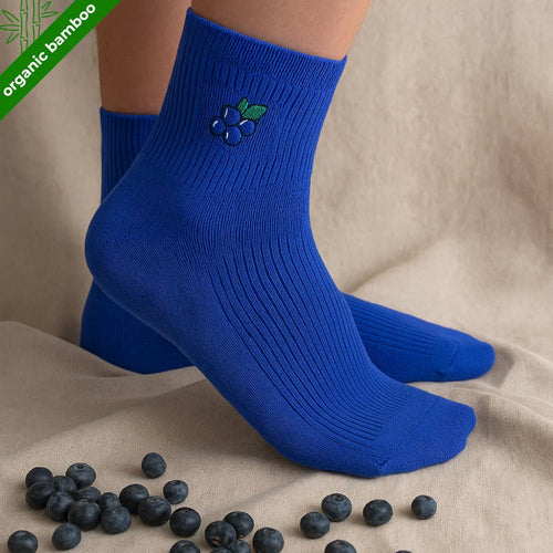 Berry Blue Bamboo Socks | Premium Breathable Crew Socks – PureStep - Purestep