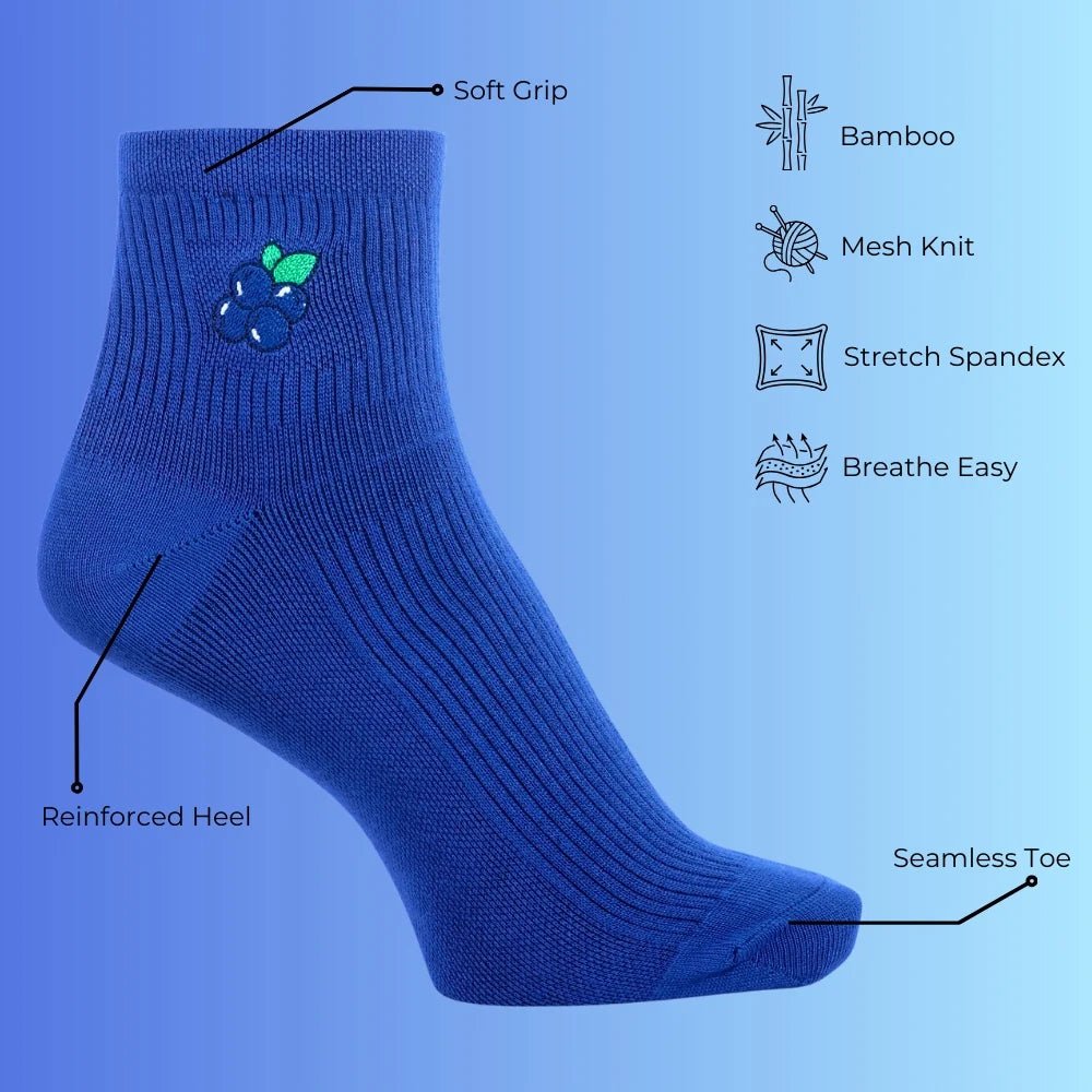 Berry Blue Bamboo Socks | Premium Breathable Crew Socks – PureStep - Purestep
