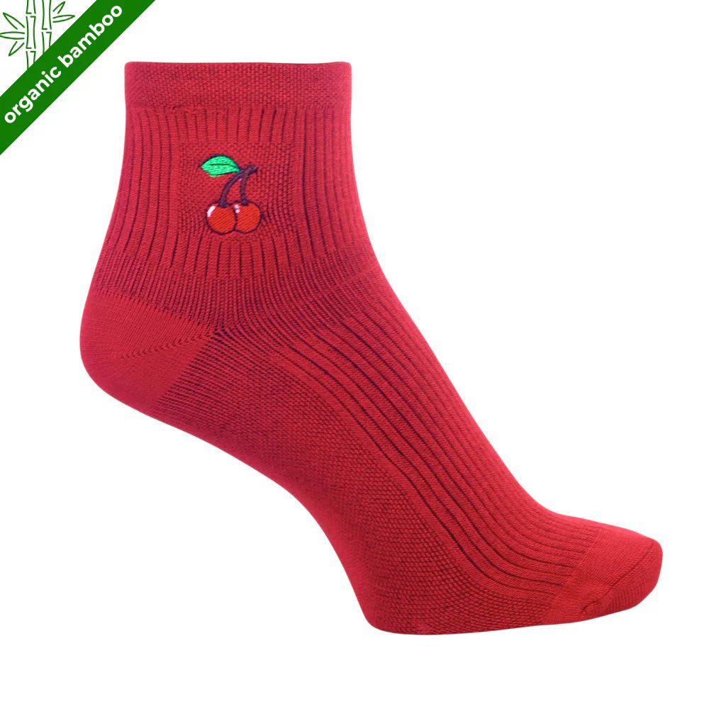 Cherry Red Bamboo Socks | Premium Soft Crew Socks – PureStep - Purestep