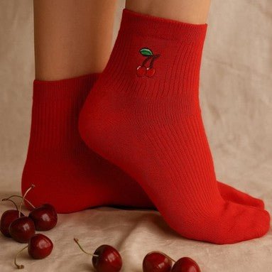 Cherry Red Bamboo Socks | Premium Soft Crew Socks – PureStep - Purestep