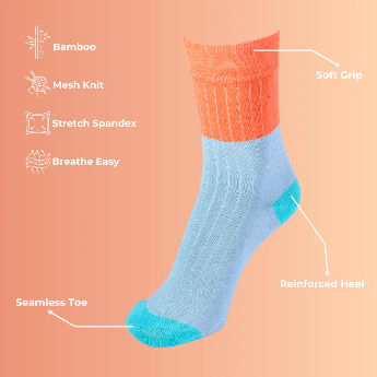Citrus Twin Organic Bamboo Socks for Men – Breathable, Moisture - Wicking, Ultra Soft - Purestep