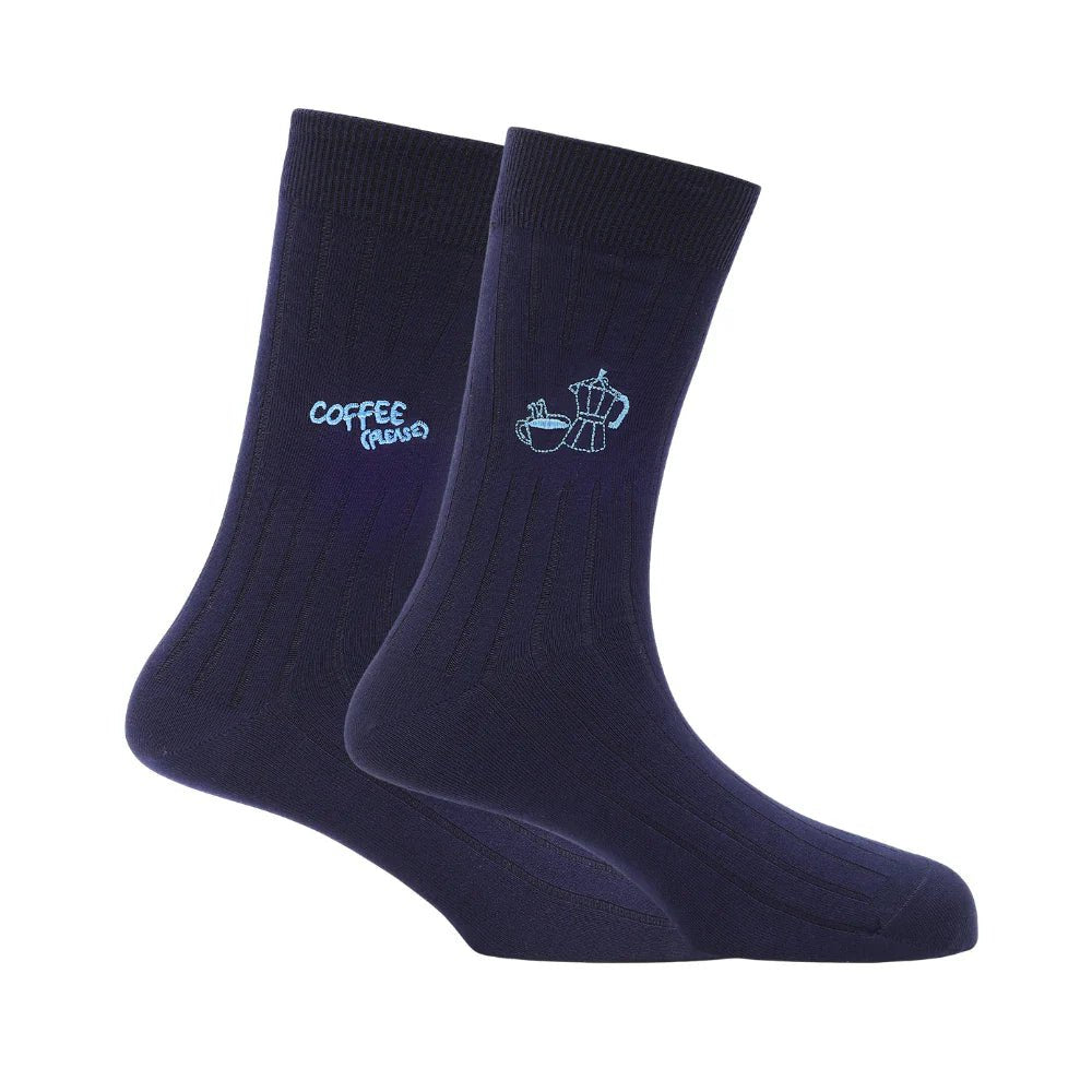 Coffee First Navy Bamboo Socks – Soft Breathable Crew Socks for Men & Women | PureStep - Purestep