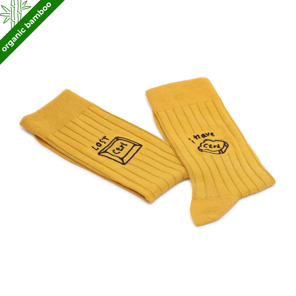 Ctrl Life Yellow Bamboo Socks – Breathable Crew Socks | PureStep - Purestep