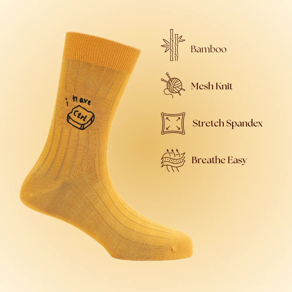 Ctrl Life Yellow Bamboo Socks – Breathable Crew Socks | PureStep - Purestep