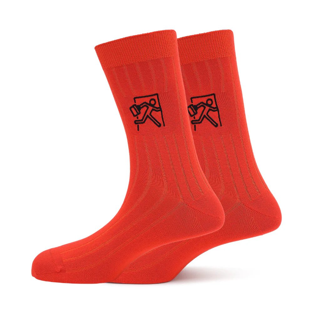 Exit Mode Orange Bamboo Socks – Lightweight Breathable Crew Socks | PureStep - Purestep