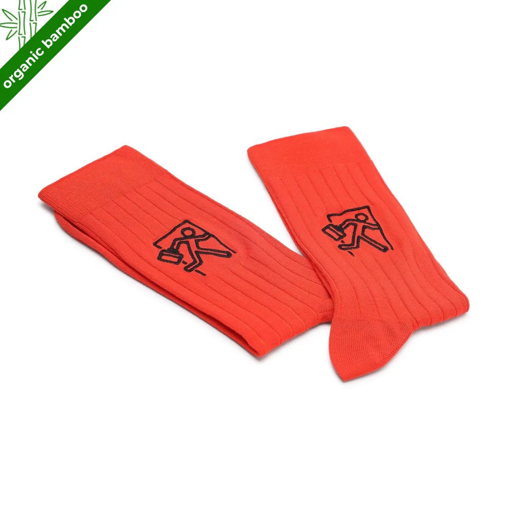 Exit Mode Orange Bamboo Socks – Lightweight Breathable Crew Socks | PureStep - Purestep
