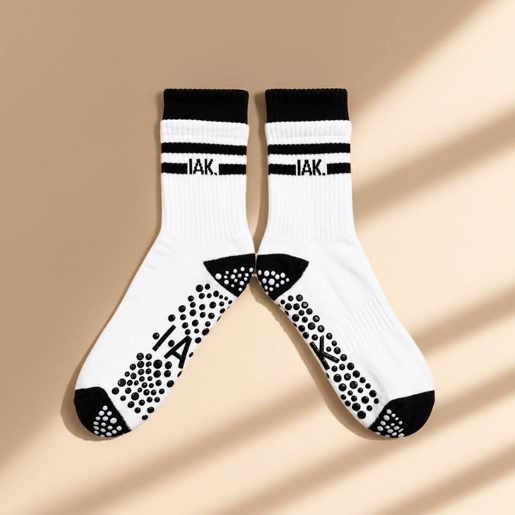 Non-Slip Crew Length Pilates & Yoga Grip Socks