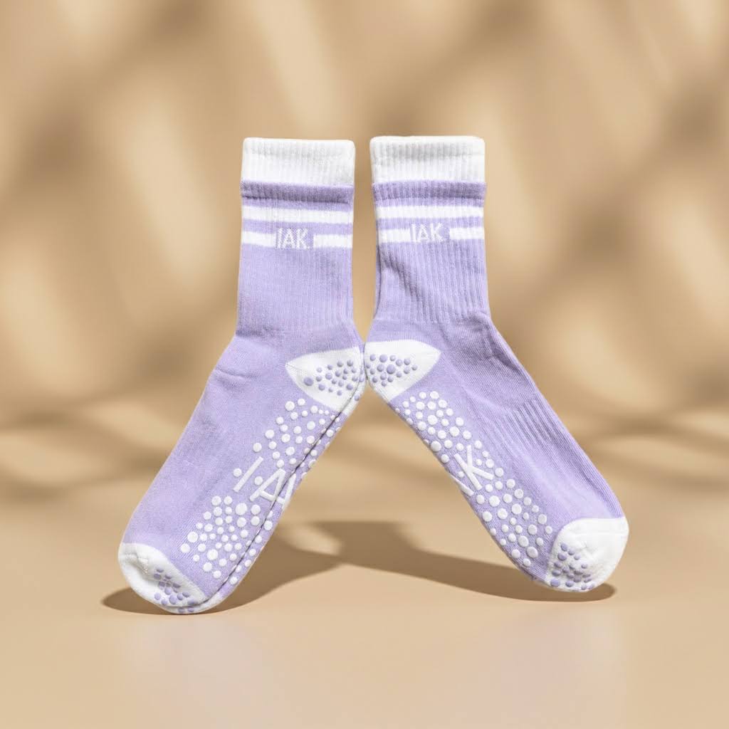 Non-Slip Crew Length Pilates & Yoga Grip Socks