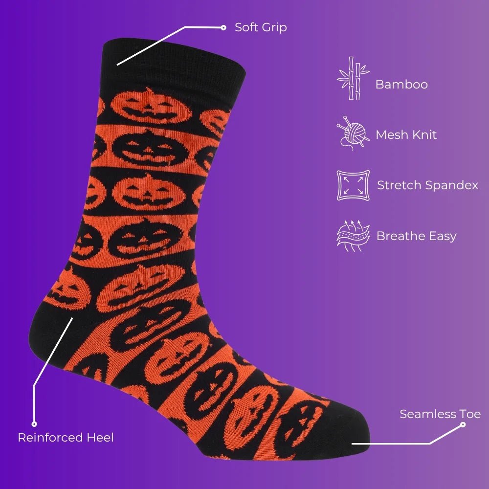 Jack - O Bamboo Socks 🎃 | Breathable, Odor - Free, All - Day Comfort | Unisex - Purestep