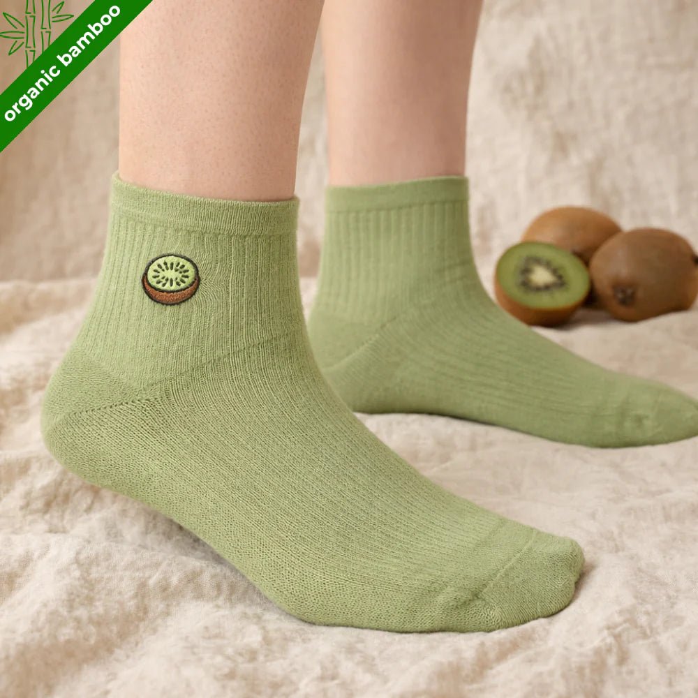 Kiwi Green Bamboo Bamboo Socks | Soft & Breathable Crew Socks – PureStep - Purestep