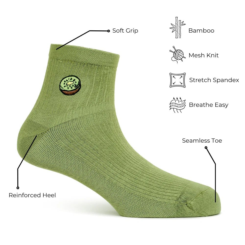 Kiwi Green Bamboo Bamboo Socks | Soft & Breathable Crew Socks – PureStep - Purestep