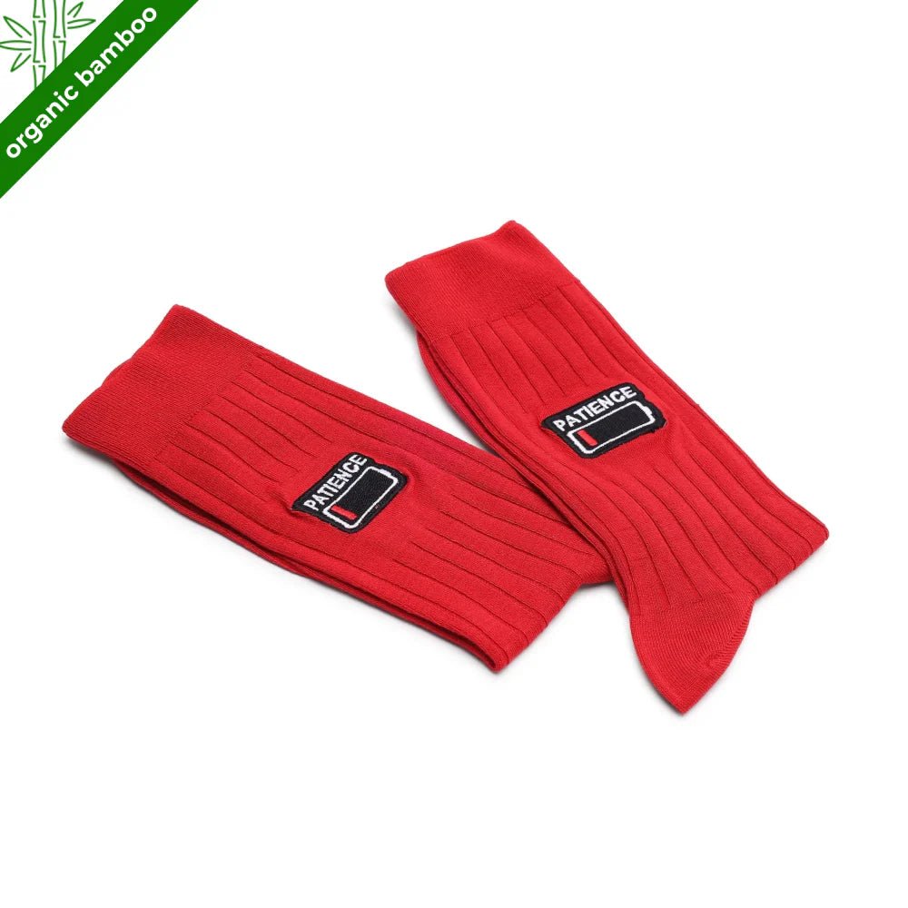 Low Battery Red Bamboo Socks – Soft Breathable Crew Socks | PureStep - Purestep