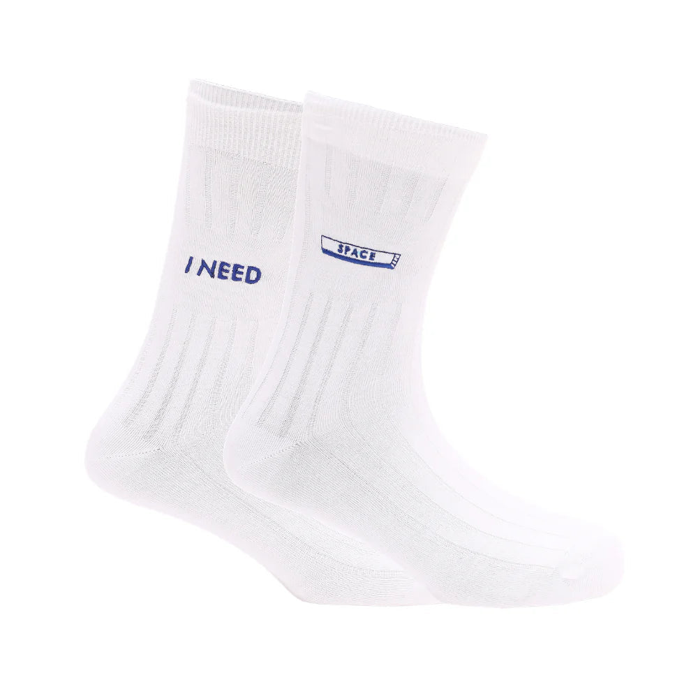 Need Space white Bamboo Socks – Breathable Crew Socks for Men & Women | PureStep - Purestep