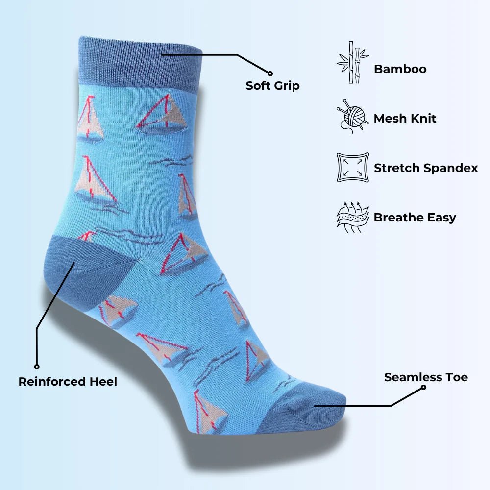 Sail Mode Bamboo Socks ⛵ | Breathable, Odor - Free, All - Day Comfort | Unisex - Purestep