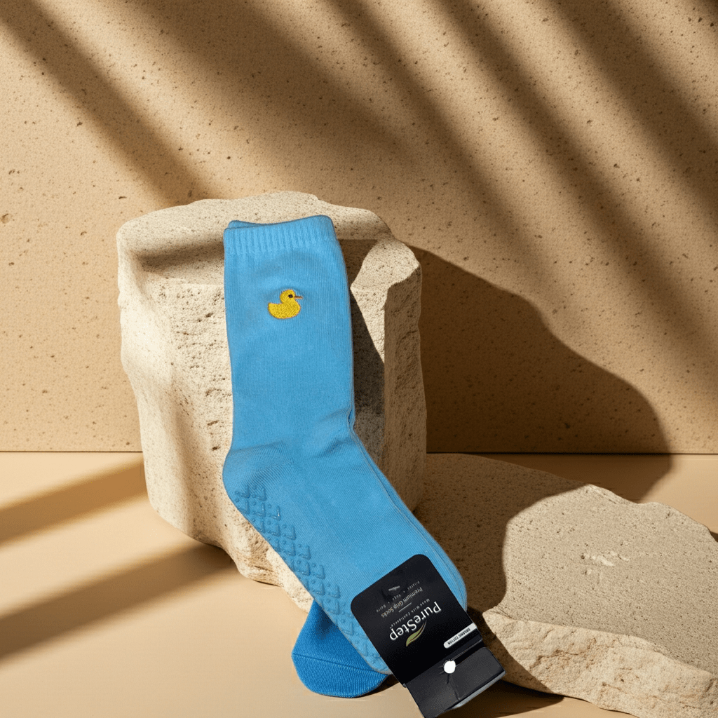 Sky Duck Grip Socks | Non-Slip Pilates & Yoga Ankle Socks - Purestep