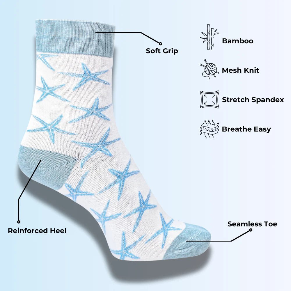 Starfish Bamboo Socks ⭐ | Breathable, Odor - Free, All - Day Comfort | Unisex - Purestep