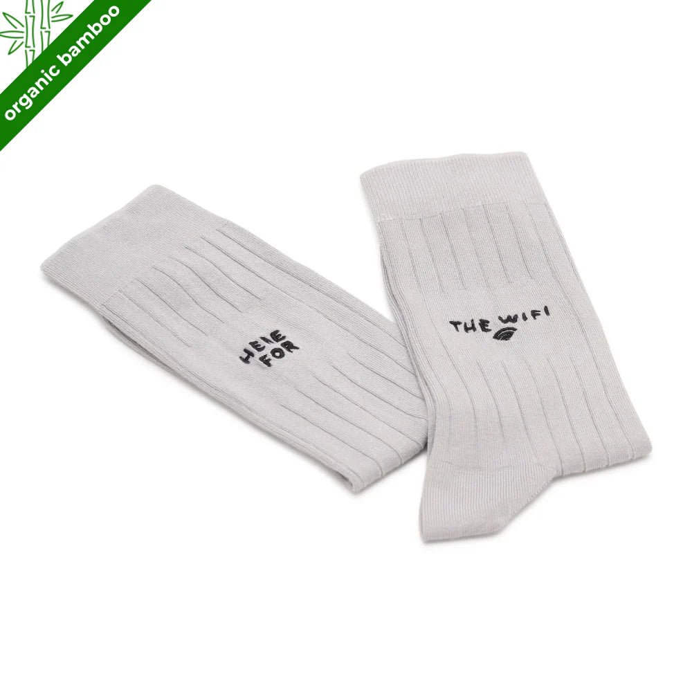 Wifi Grey Bamboo Socks – Breathable Crew Socks for Men & Women | PureStep - Purestep