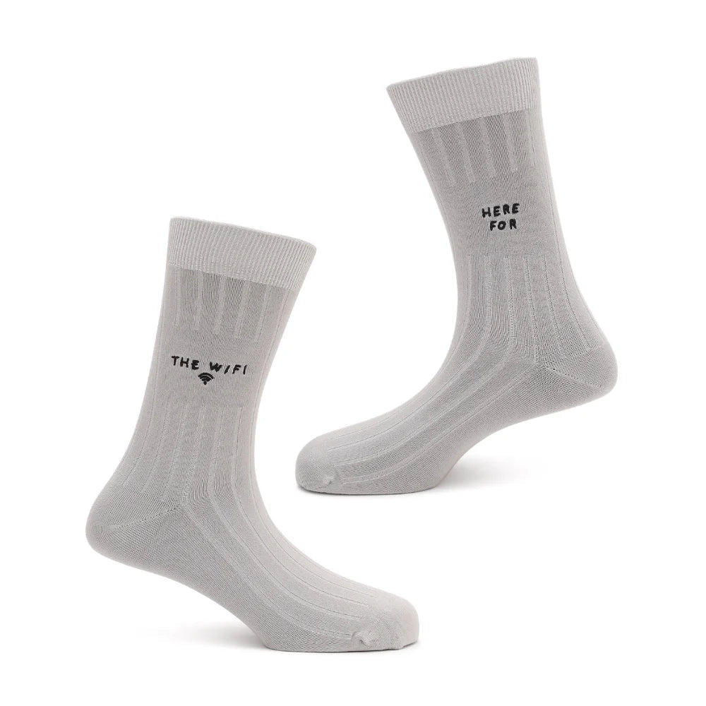 Wifi Grey Bamboo Socks – Breathable Crew Socks for Men & Women | PureStep - Purestep